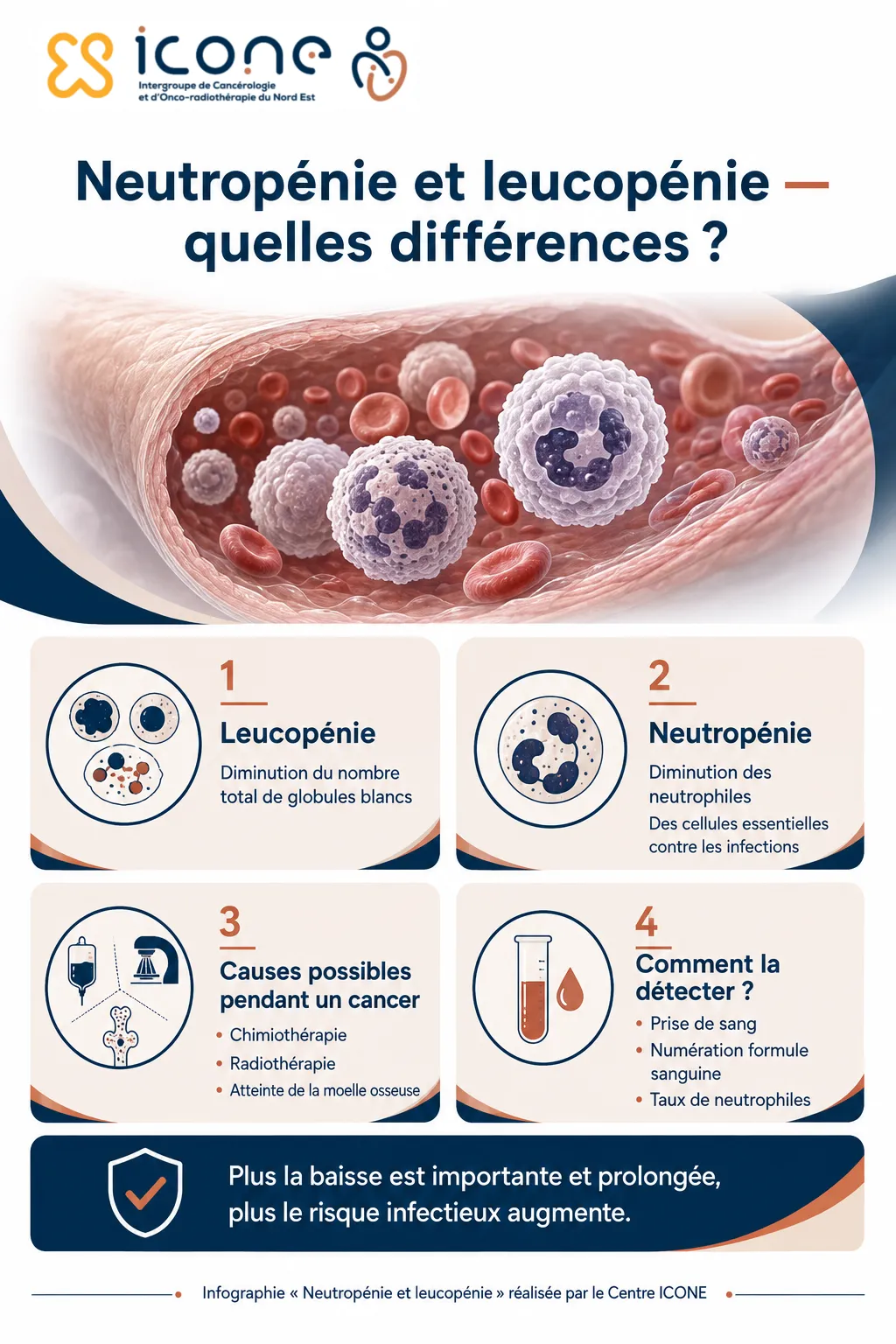 infographie neutropenie leucopenie differences